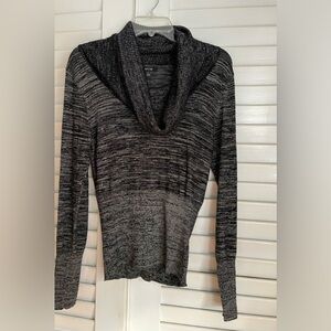 Cowl neck sweater black and silver